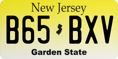 NJ license plate B65BXV