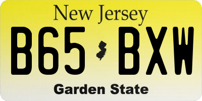 NJ license plate B65BXW