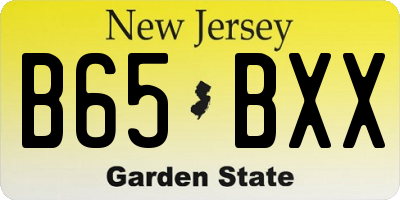 NJ license plate B65BXX