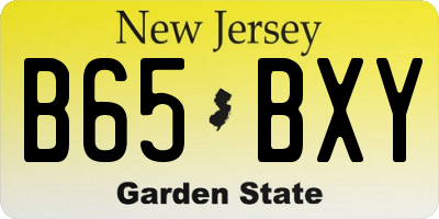 NJ license plate B65BXY