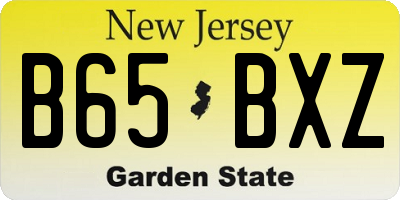 NJ license plate B65BXZ