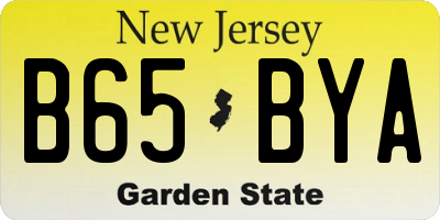 NJ license plate B65BYA