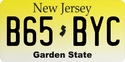 NJ license plate B65BYC