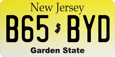 NJ license plate B65BYD