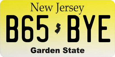 NJ license plate B65BYE