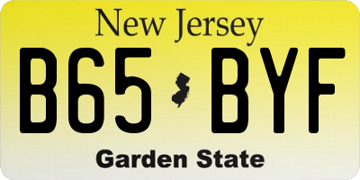 NJ license plate B65BYF