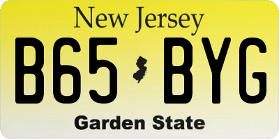 NJ license plate B65BYG