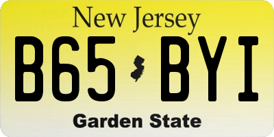 NJ license plate B65BYI