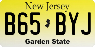 NJ license plate B65BYJ