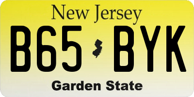 NJ license plate B65BYK