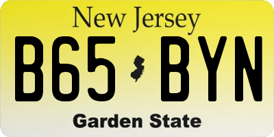NJ license plate B65BYN