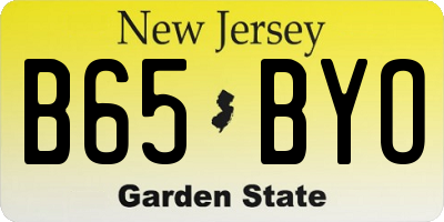 NJ license plate B65BYO