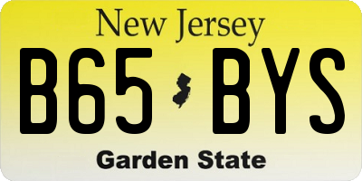 NJ license plate B65BYS