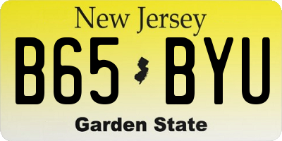 NJ license plate B65BYU