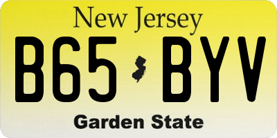 NJ license plate B65BYV