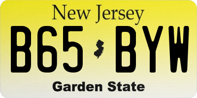 NJ license plate B65BYW