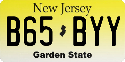 NJ license plate B65BYY