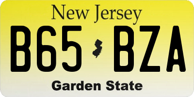 NJ license plate B65BZA