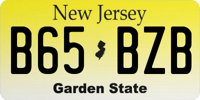 NJ license plate B65BZB