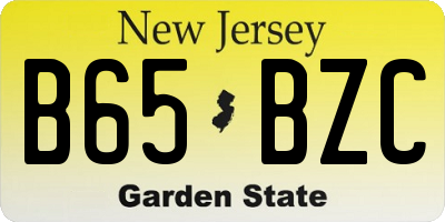 NJ license plate B65BZC