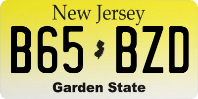 NJ license plate B65BZD