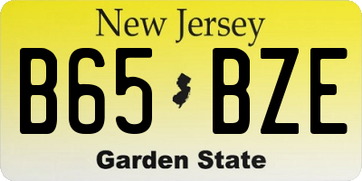 NJ license plate B65BZE