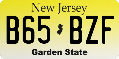NJ license plate B65BZF