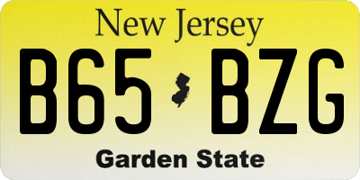 NJ license plate B65BZG