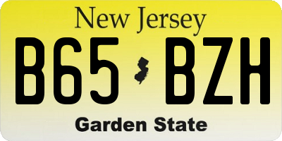 NJ license plate B65BZH