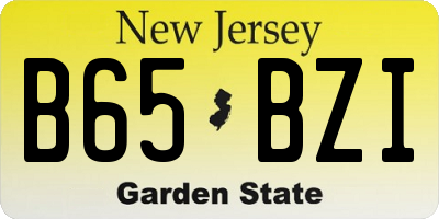 NJ license plate B65BZI