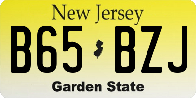 NJ license plate B65BZJ