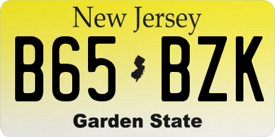 NJ license plate B65BZK