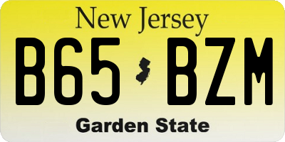 NJ license plate B65BZM