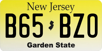 NJ license plate B65BZO