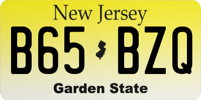 NJ license plate B65BZQ