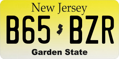 NJ license plate B65BZR