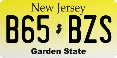 NJ license plate B65BZS