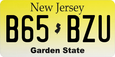 NJ license plate B65BZU