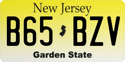 NJ license plate B65BZV