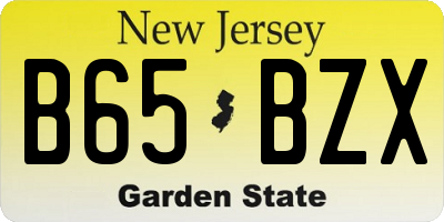 NJ license plate B65BZX