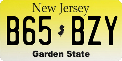 NJ license plate B65BZY
