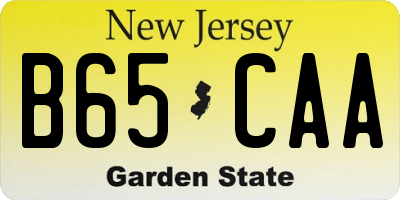 NJ license plate B65CAA