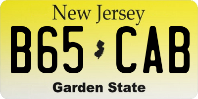NJ license plate B65CAB