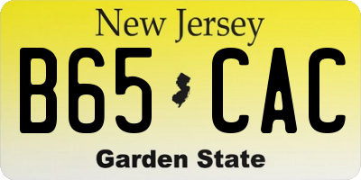NJ license plate B65CAC