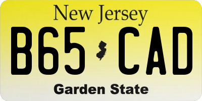 NJ license plate B65CAD