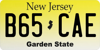 NJ license plate B65CAE