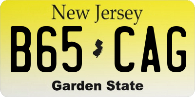 NJ license plate B65CAG
