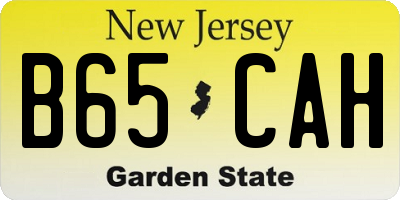 NJ license plate B65CAH