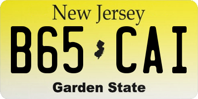 NJ license plate B65CAI