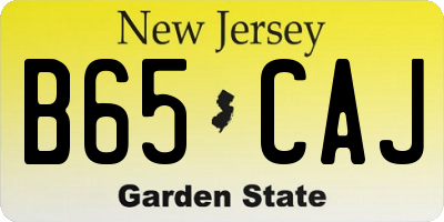NJ license plate B65CAJ
